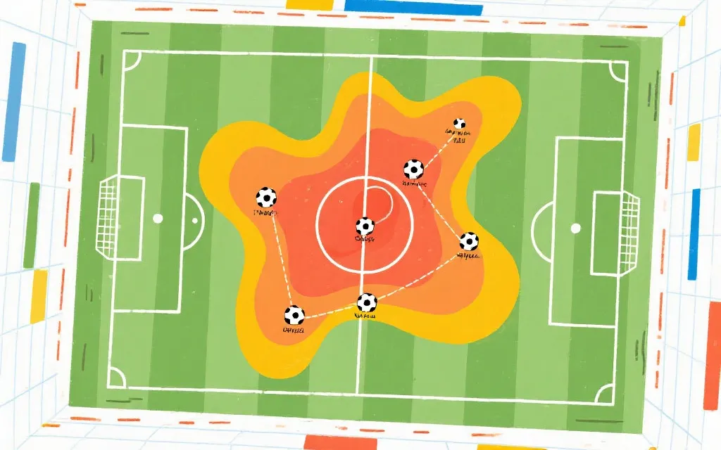 战术分析视角：球场热区与定位球跑位示意